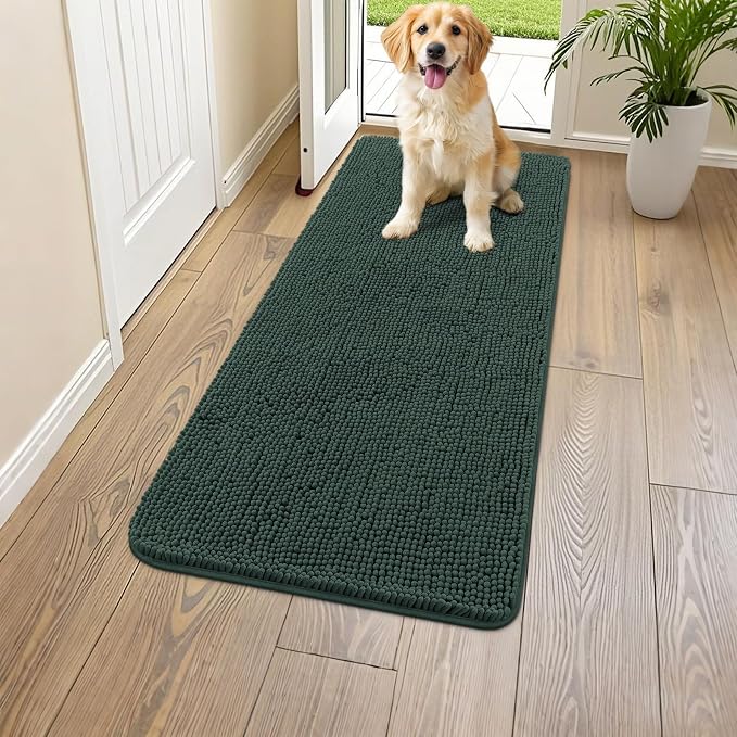 Smiry Dog Door Mat for Muddy Paws 47x24, Absorbent Dirt Trapper, Non-Slip by Smiry