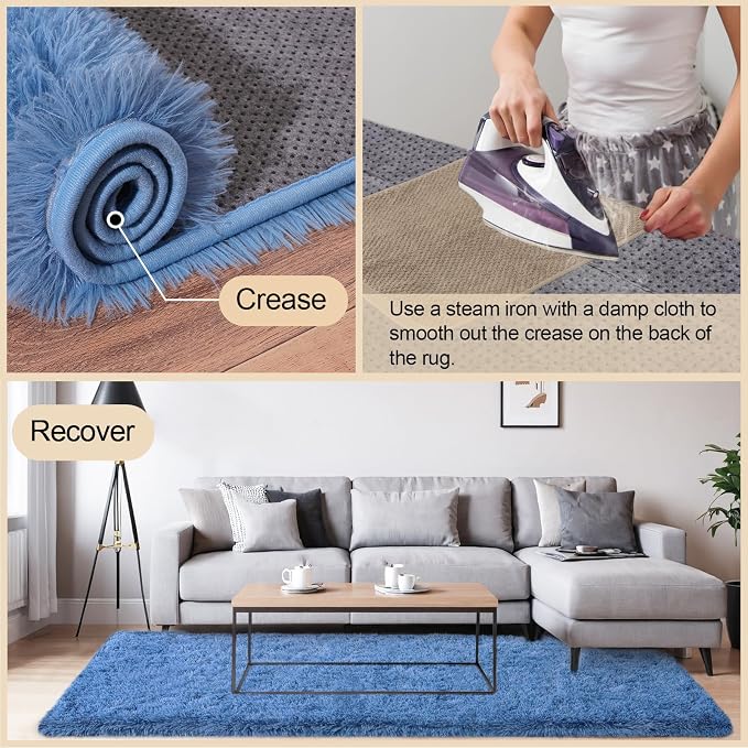 Mugorn 3x5 Rugs for Bedroom, Soft Shag Kids Rug Small Carpet - Image 5