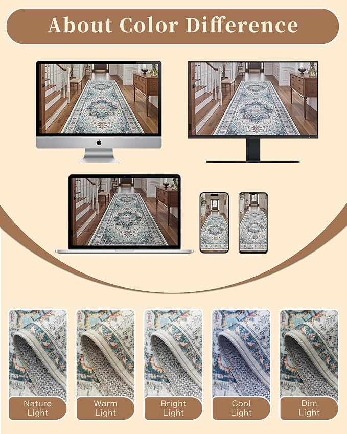 Madane 5x7 Area Rugs for Living Room, Stain Resistant Washable Rug, Non-Slip - Image 9