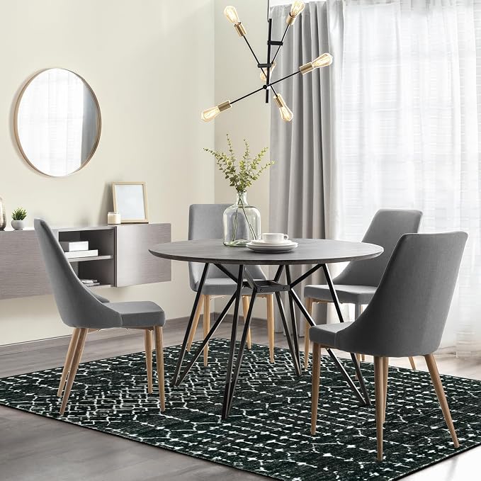 Lahome Moroccan Black Rug for Living Room Washable Area Rug 5x7 Non-Slip - Image 7