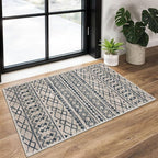 KUTA Moroccan Rugs for Entryway, 2x3 Light Brown Black Entrance Small Area Rug by KUTA