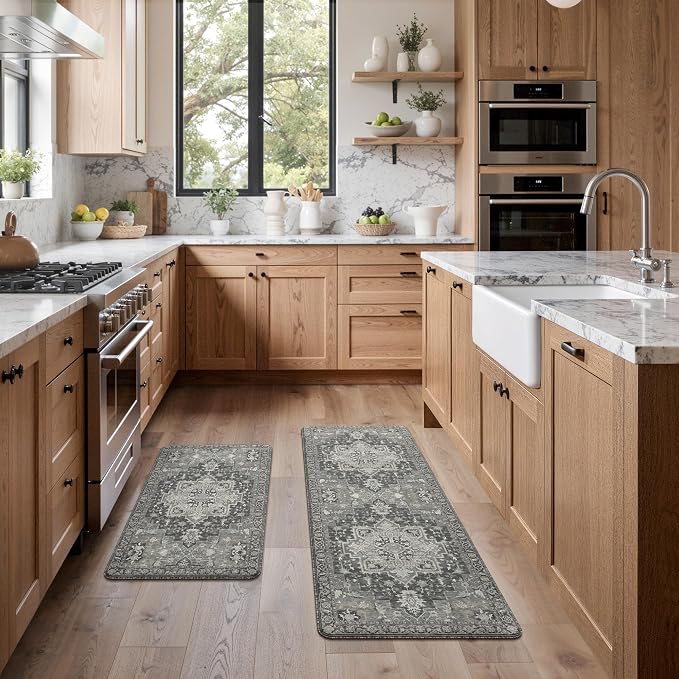 GENIMO Kitchen Mats for Floor 2PCs, Washable Anti Fatigue Mat for Cushioned - Image 6