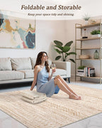 Miukiki 8x10 Area Rug for Living Room Moroccan Washable Rugs Non Slip Indoor - Image 5