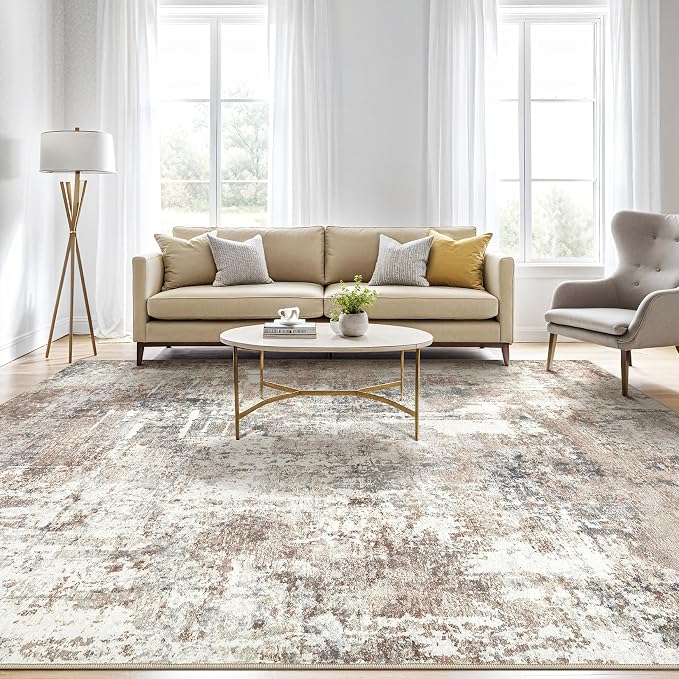 10x13 Area Rug Living Room: Washable Large Abstract Modern Soft Rugs Stain - Image 5