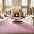 qulint 10x14 Area Rugs for Living Room, Large Fluffy Pink Rugs for Bedroom by QULINT