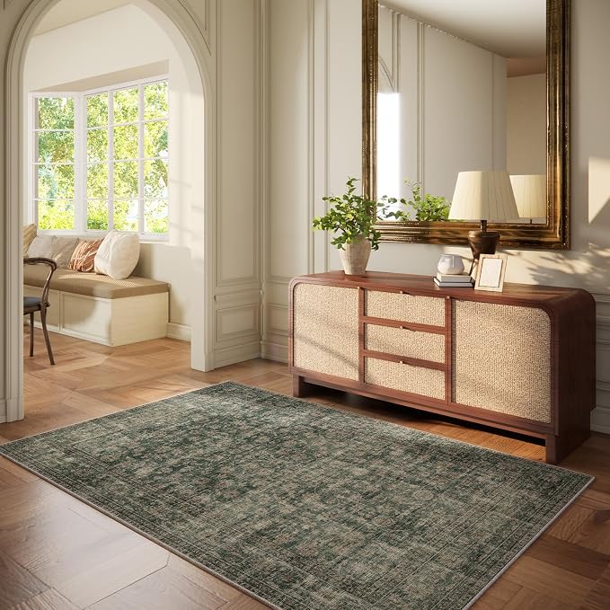 Machine Washable Throw Rugs for Entryway: Door Mat Indoor Entrance 4x6 Rug Boho - Image 4