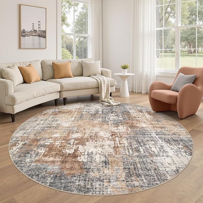 DMOYEST 6ft Round Area Rug Living Room Rugs by DMOYEST