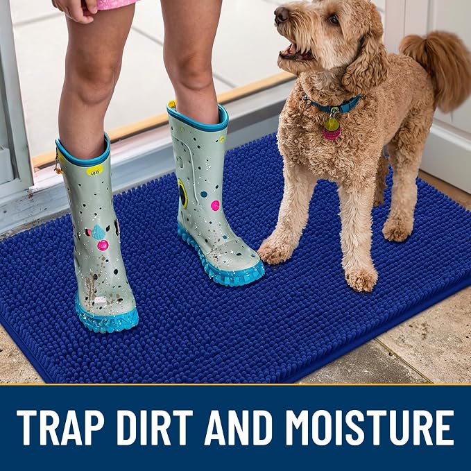 Smiry Dog Door Mat for Muddy Paws 71x46, Absorbent Dirt Trapper, Non-Slip - Image 3
