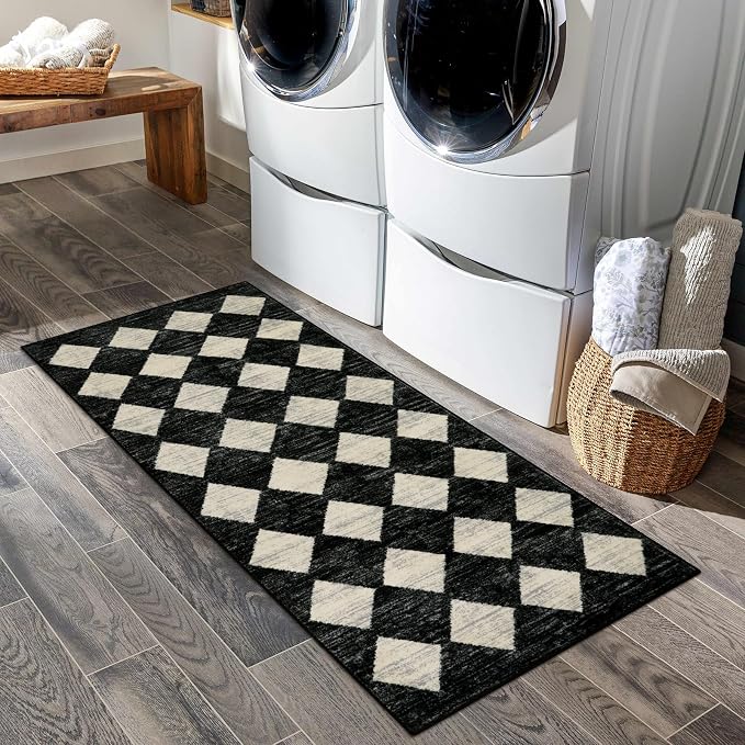 Lahome Zelie Washable Black and White Kitchen Runner Rug, 2x5 Soft Non Slip - Image 8