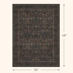 Rustic Brown 3x4 Large Washable Entryway Rug Indoor - Image 2