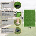 Ottomanson Artificial Grass Rug Lite 3'11" x 6'7", Fake Grass Carpet - Image 6