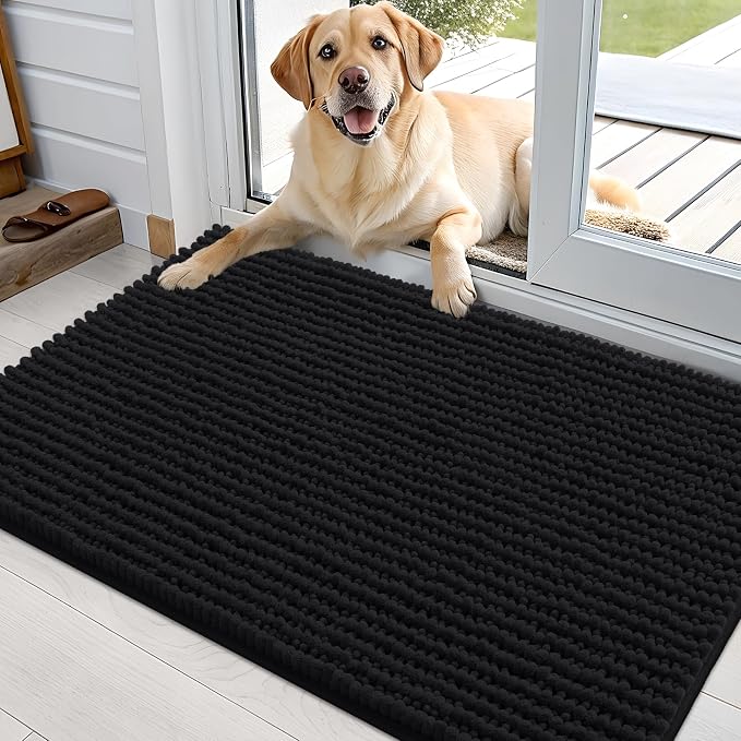 OLANLY Dog Door Mat for Muddy Paws 36x24, Ultra Absorbent Chenille Mud Doormat by OLANLY
