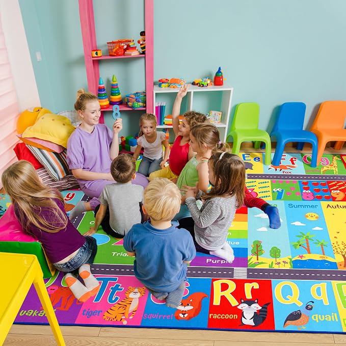 HOMORE Kids Rug, 9x12 Large Educational Rugs - Image 4