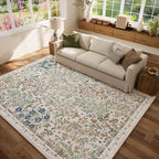Machine Washable Rugs for Living Room: 6x9 Area Rugs for Bedroom Vintage Stain - Image 8