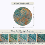 Lahome Modern Abstract Round Rug - 4Ft Colorful Rugs - Image 2