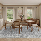 Latte&Fog 6x9 Area Rugs for Living Room Washable Vintage Soft Grey Rugs | for - Image 5
