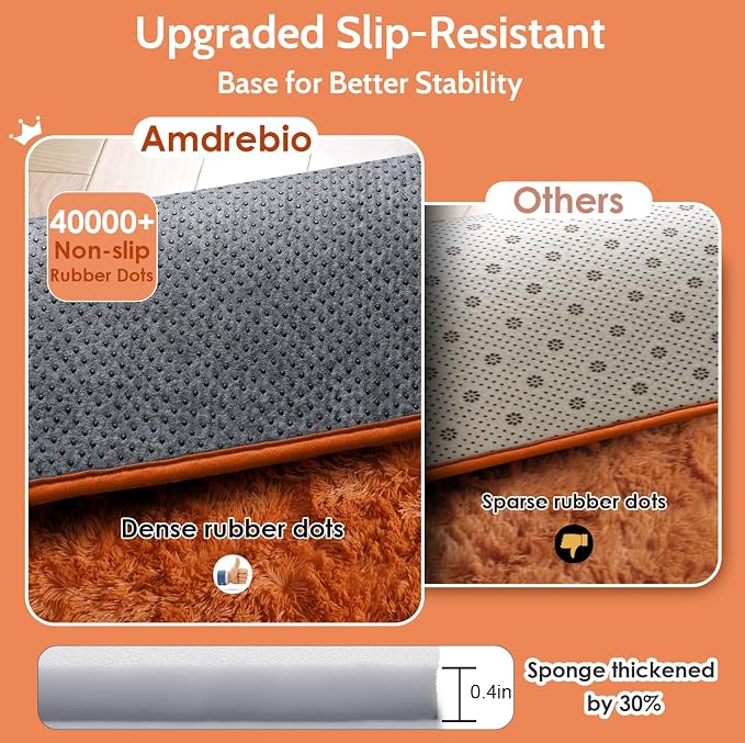 Amdrebio Burnt Orange 2x3 Small Area Rugs - Image 5