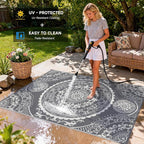 Pauwer Waterproof Outdoor Rug 6x9, Reversible Plastic Straw Patio Camping Rug - Image 4