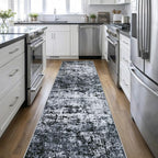 Washable Area Rug 3x14 Entryway Rug: Washable Modern Abstract Soft Thin Rug by FXRHLP