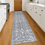 KILOCOCO Runner for Hallway 2.6x14 Runner Rug Printed Vintage Floral Washable - Image 2