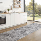 DMOYEST Washable Runner Rug for Hallway: 2.6x8 Neutral Modern Abstract Low Pile - Image 4