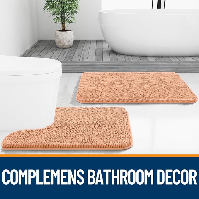 OLANLY Toilet Rugs U-Shaped 24x20, Extra Soft Absorbent Chenille Contour - Image 7