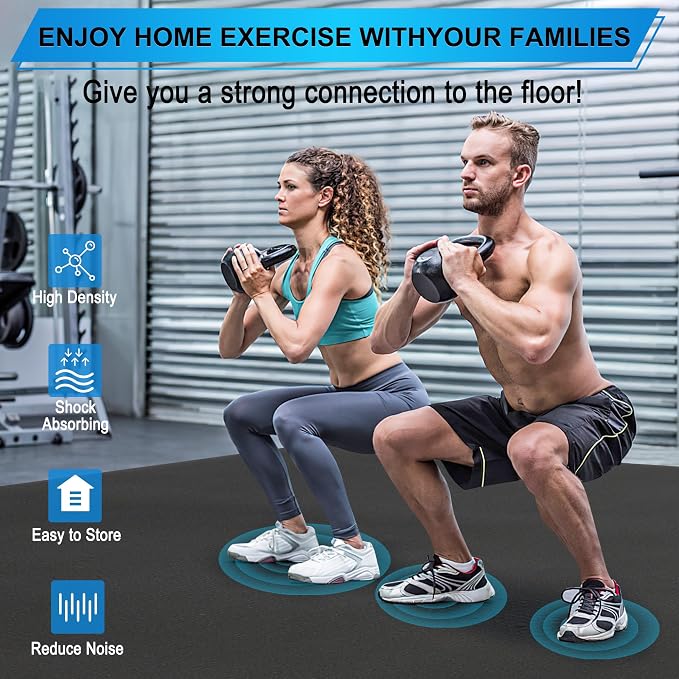 BesWin Large Exercise Mat 8' x 4', Extra Thick Workout Mats - Image 5