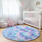 ONASAR Rainbow Round Area Rugs 5ft, Soft Bedroom Circle Rug Mats - Image 7