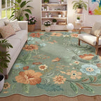 Lahome Floral Washable 6x9 Area Rugs, Soft Bedroom Rug by Lahome