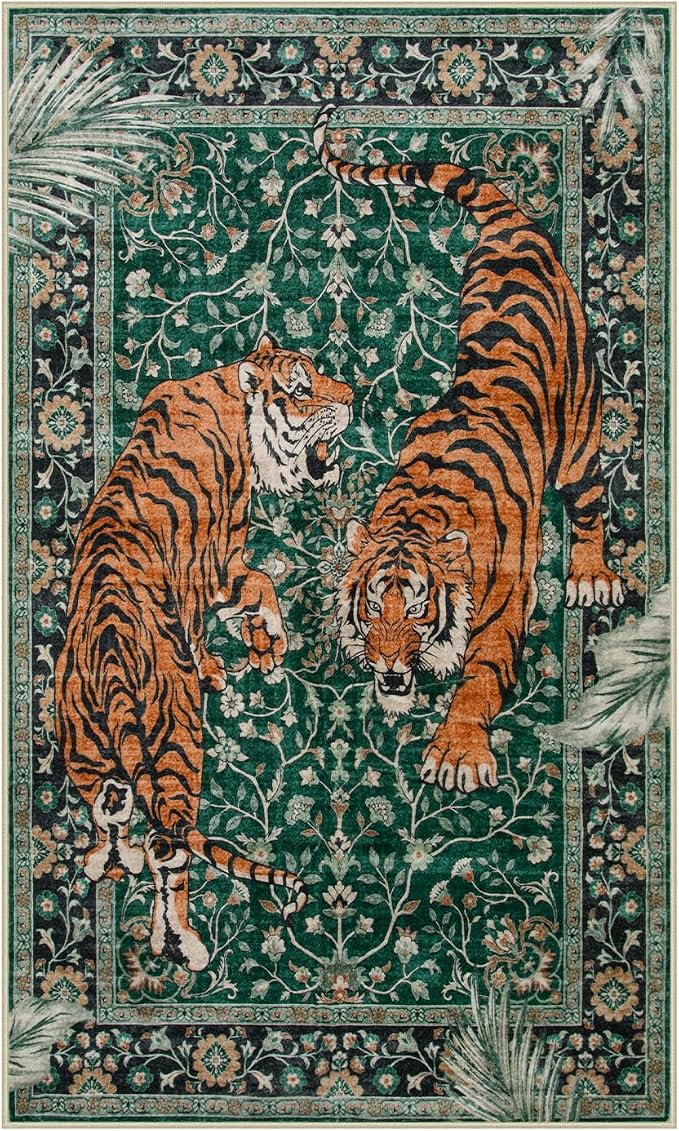 Moynesa Tiger 3x5 Washable Rug, Boho Area Rugs by Moynesa