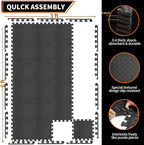 Gym Flooring for Home Gym, 12.6"x12.6"x0.4" EVA Exercise Mats, Puzzle Floor Mat - Image 2