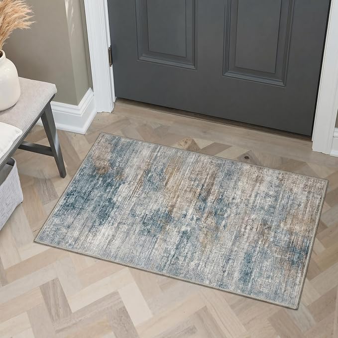 BEIMO Round Rugs 5ft for Living Room Bedroom, Modern Abstract Machine Washable - Image 5