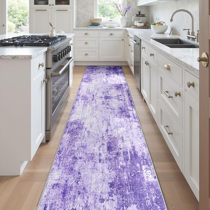 RELEANY Washable Area Rugs 2'x8' Non-Slip Modern Abstract Soft - Image 2