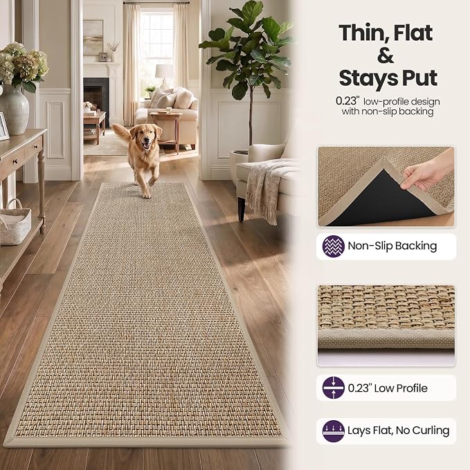 DEX Hallway Runner Rug 2'4''x8, Non Slip Rubber Backing Inside Entryway Carpet - Image 6