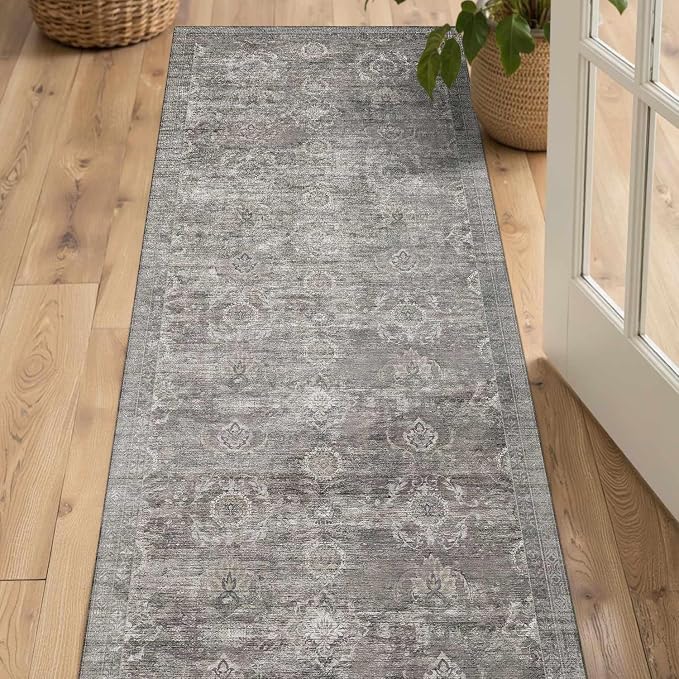 Rugxara 2x5 Runner Rug, Washable Kitchen Rugs, Non Slip Low Pile Area Rug Carpet - Image 2