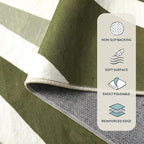 Lahome Green Area Rug: 5'x7 'Ultra-Thin Machine Washable & Non-Slip - Image 5