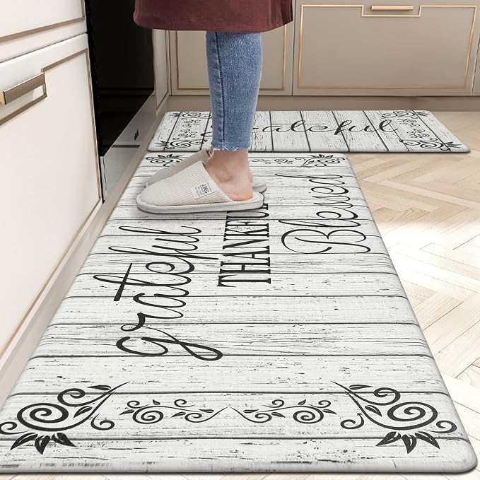HEBE Anti Fatigue Kitchen Mat Set of 2 Non Slip Cushioned Kitchen Mats - Image 8
