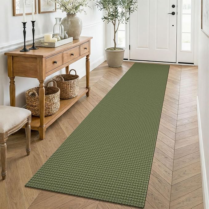 KOZYFLY Cotton Runners for Hallway 2x8, Washable Runner Rug, Woven Non Slip by KOZYFLY