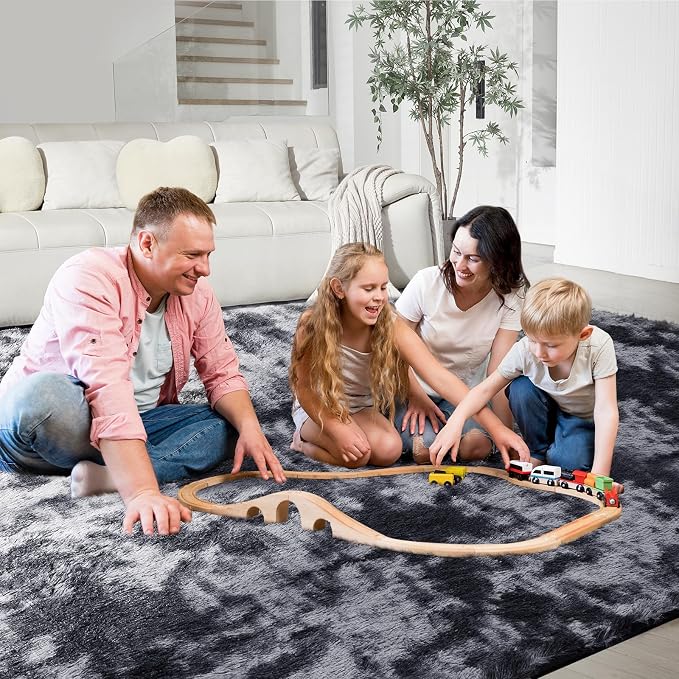 5X8 Ultra Soft Rug for Living Room, Fluffy Shag Area Rug for Bedroom, Modern - Image 4