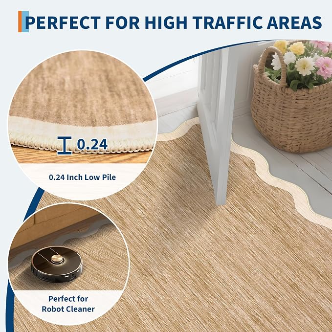 GarveeHome Scalloped Washable Rug 6x9 Rugs - Image 6