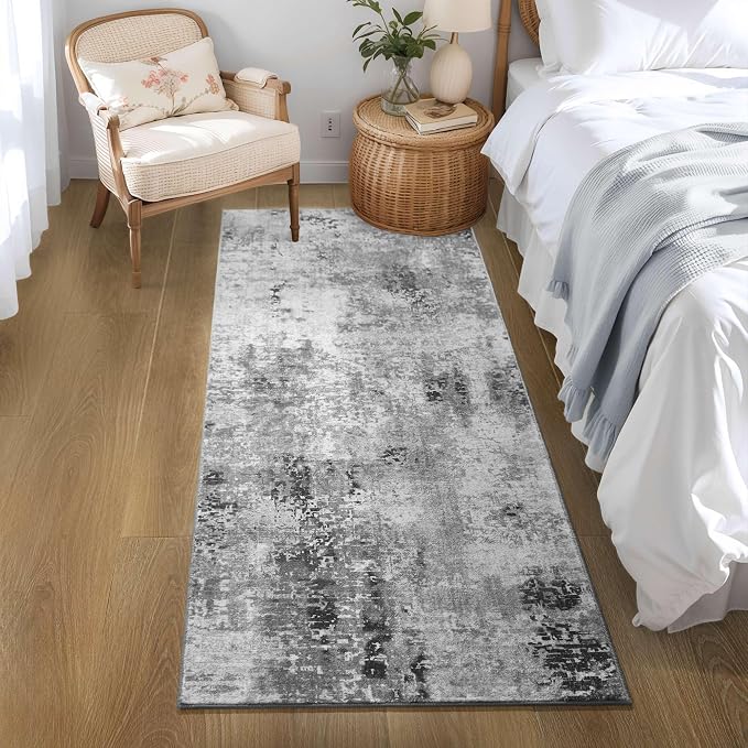 Ompaa 2x6 Rug Runners for Hallways Kitchen Runner Rug Non Slip Washable Grey - Image 5