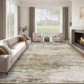 Washable Rug 9x12 Area Rugs for Living Room: Large Neutral Soft Rug Abstract by LOSBULAKE
