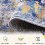 RELEANY Washable Area Rugs 4ft Non-Slip Modern Abstract Soft - Image 2