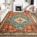 SERISSA Boho Tribal 8x10 Area Rugs, Washable Vintage Large Living Room Rug by SERISSAHomeDecorCollection