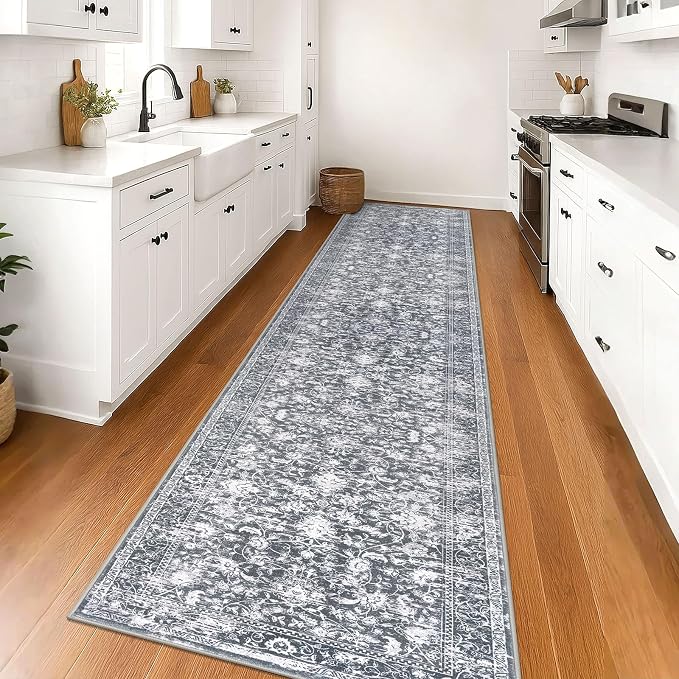 KILOCOCO Runner for Hallway 3x16 Runner Rug Printed Vintage Floral Washable Rug - Image 2
