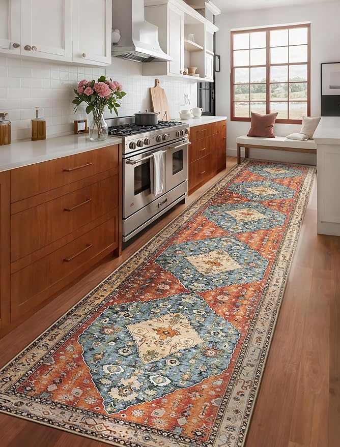 SERISSA Runner Rug for Hallways, Extra Long Boho Rug Ultra Soft Vintage Tribal - Image 2