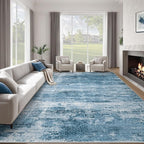 Washable Rug 9x12 Area Rugs for Living Room: Large Neutral Soft Rug Abstract by LOSBULAKE