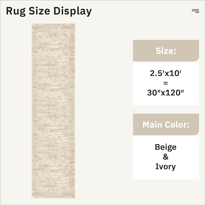 Soalmost Runner Rug 2'6" x 10' Washable Non-Slip Runner Rugs - Image 4