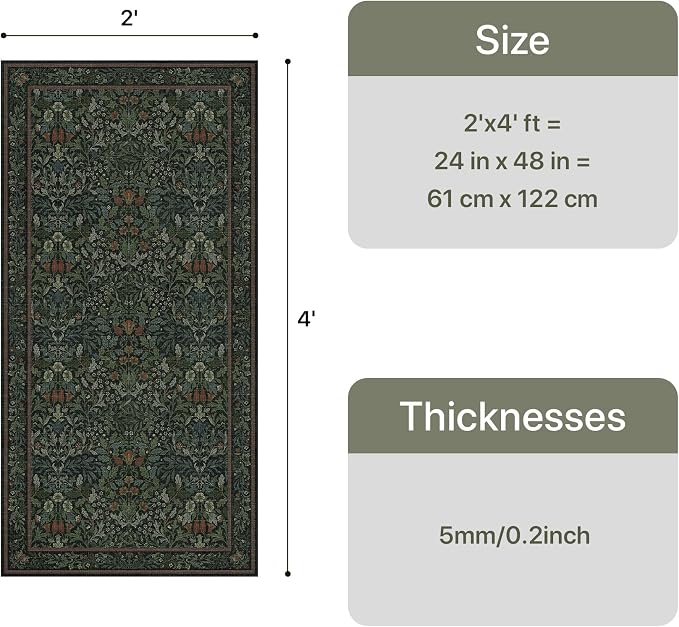 GENIMO 2x4 Washable Small Entryway Rug, Non-Slip Front Door Mat - Image 2