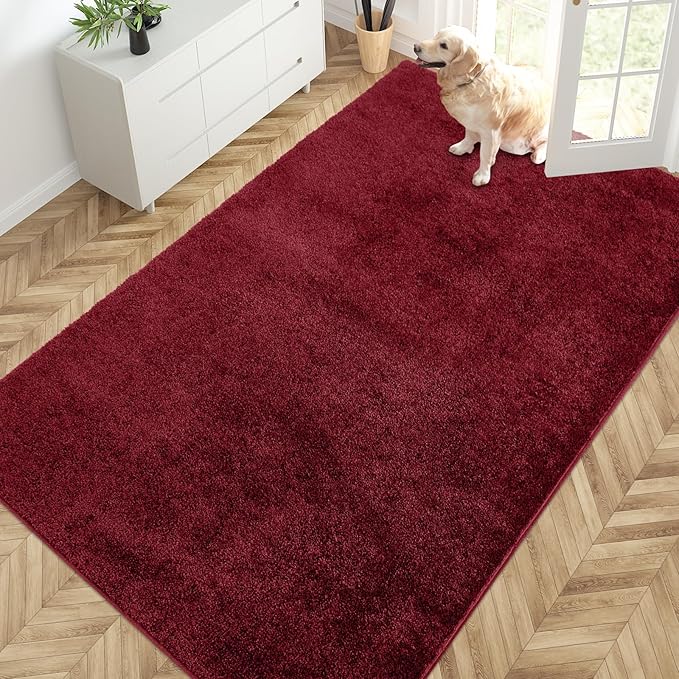 PURRUGS Easy Care Area Rug 4.5ft x 7ft, Non-Slip Washable Entryway Rug by PURRUGS